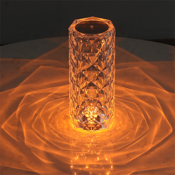 USB Rechargeable RGB 16 Color Crystal Rose Diamond Table Lamp Acrylic Table Lamp